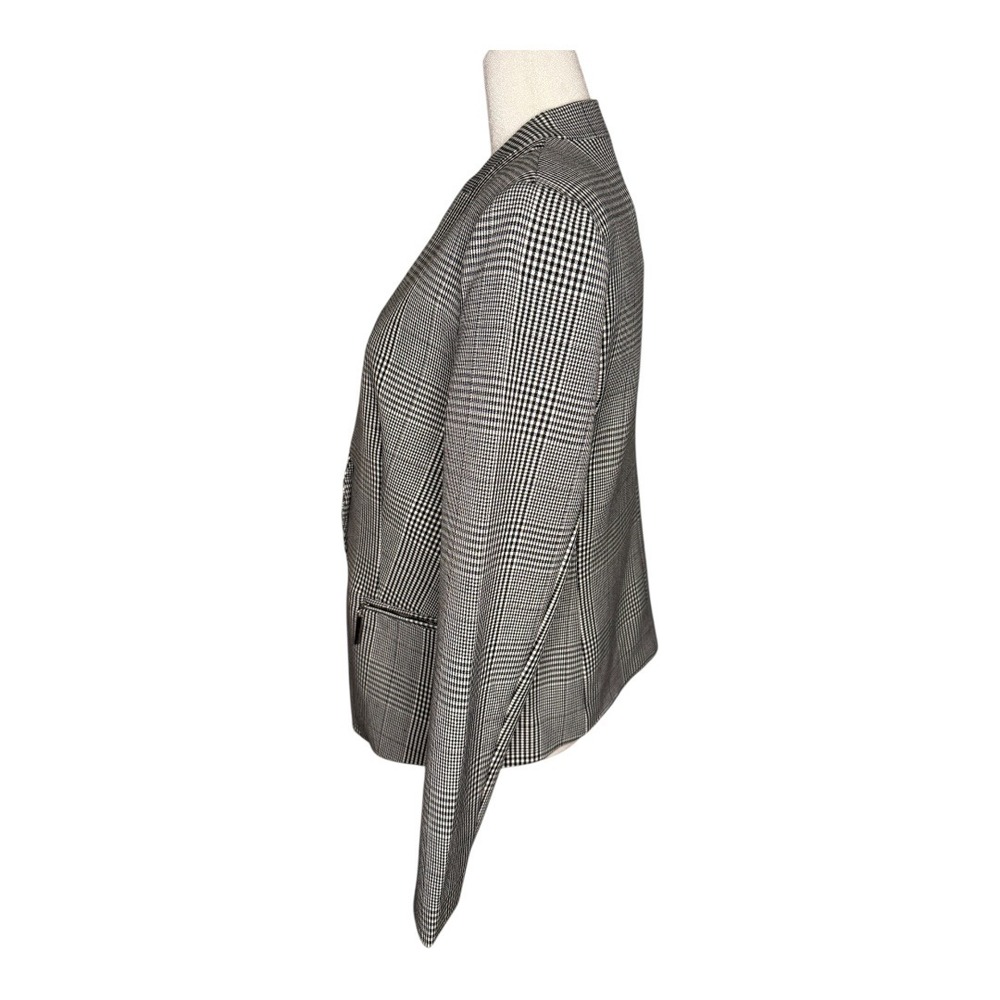 Tahari Blazer Size 10 Black White Plaid Career Business Casual Jacket Coat NWT - Picture 3 of 9